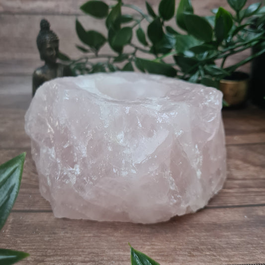 Rose Quartz Candle Holder to bring loving vibrations into your life