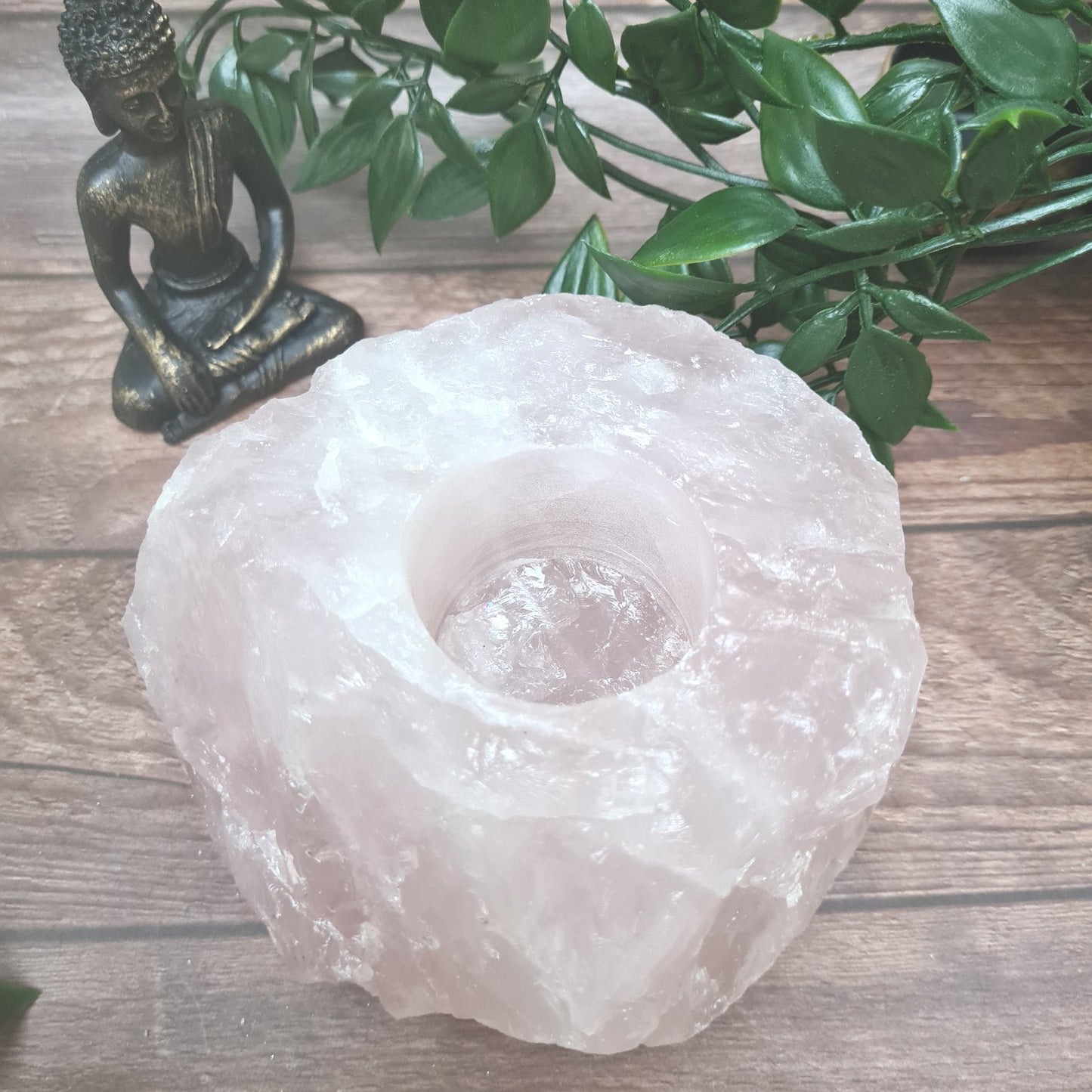 Rose Quartz Candle Holder - love and Relationships - Kindness - healing