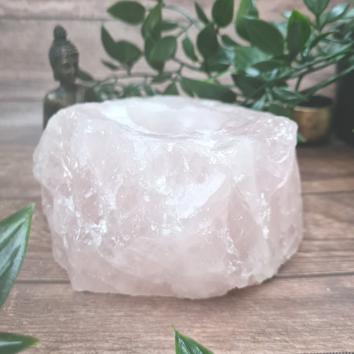 Rose Quartz Candle Holder - love and Relationships - Kindness - healing