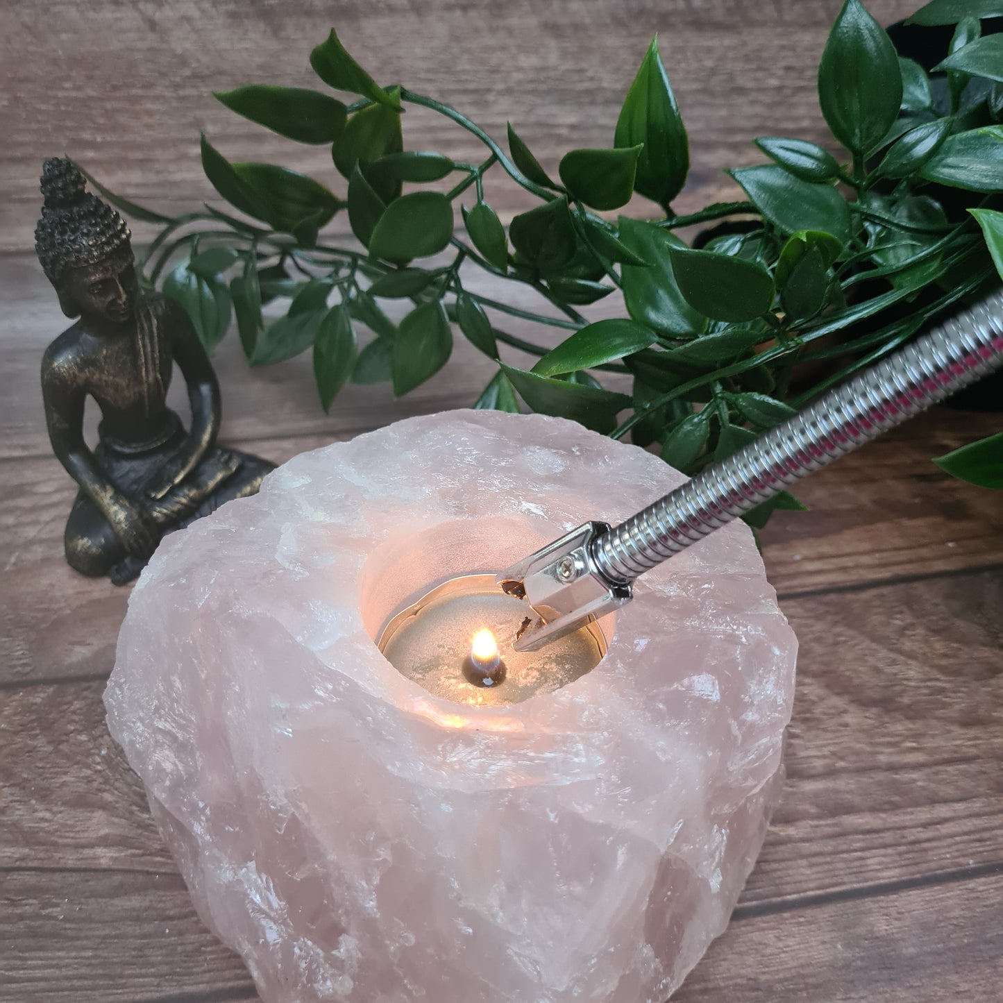 Rose Quartz Candle Holder - love and Relationships - Kindness - healing