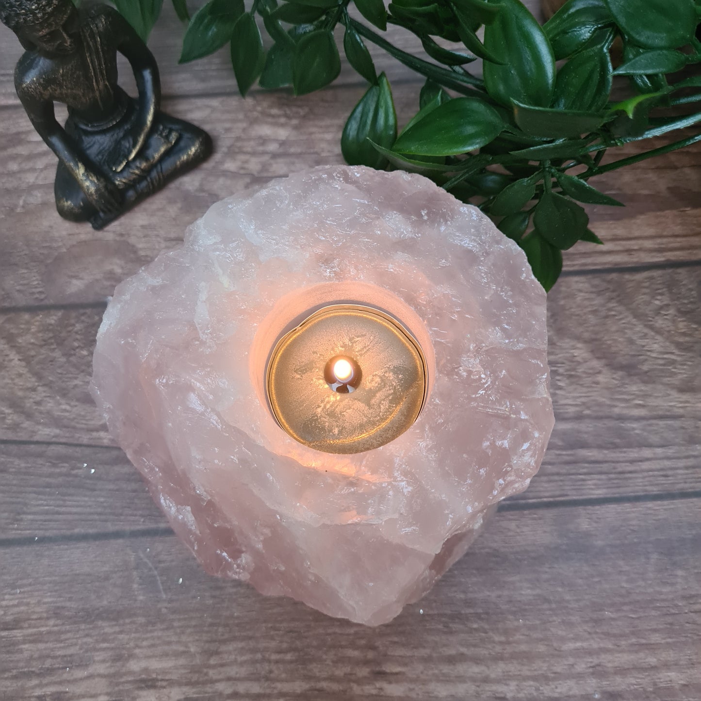 Rose Quartz Candle Holder - love and Relationships - Kindness - healing